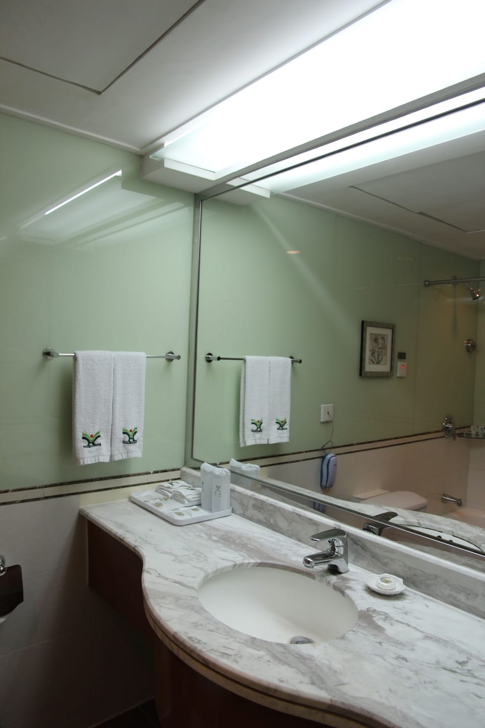 Deep soaking tub, designer toiletries, hair dryer, bathrobes