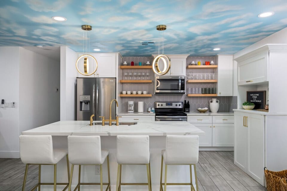 Complete Kitchen + Island (Barstool Seating for 4)