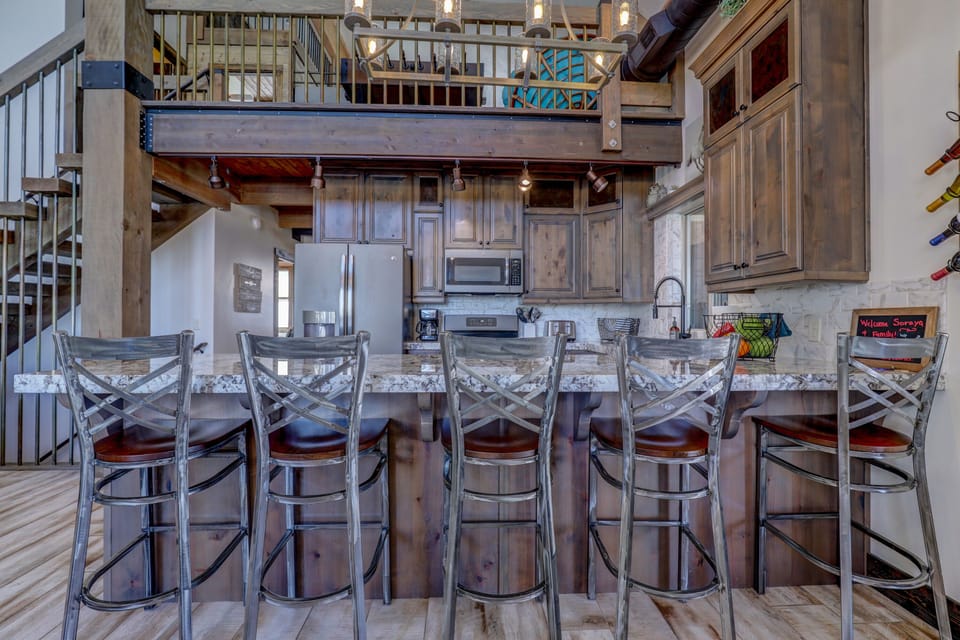 Bar seating at kitchen 