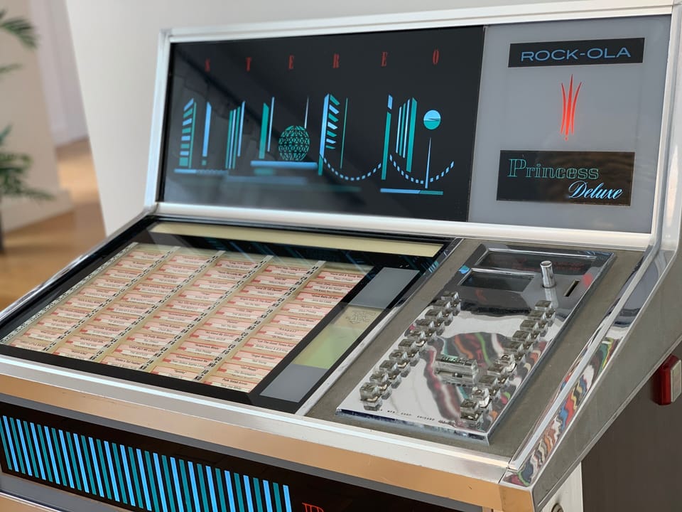 A cool, 1960's Rockola jukebox (decorative purposes only)