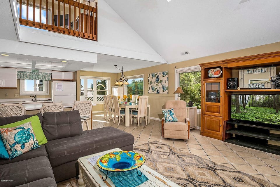 View from the living room towards the kitchen and front of the house