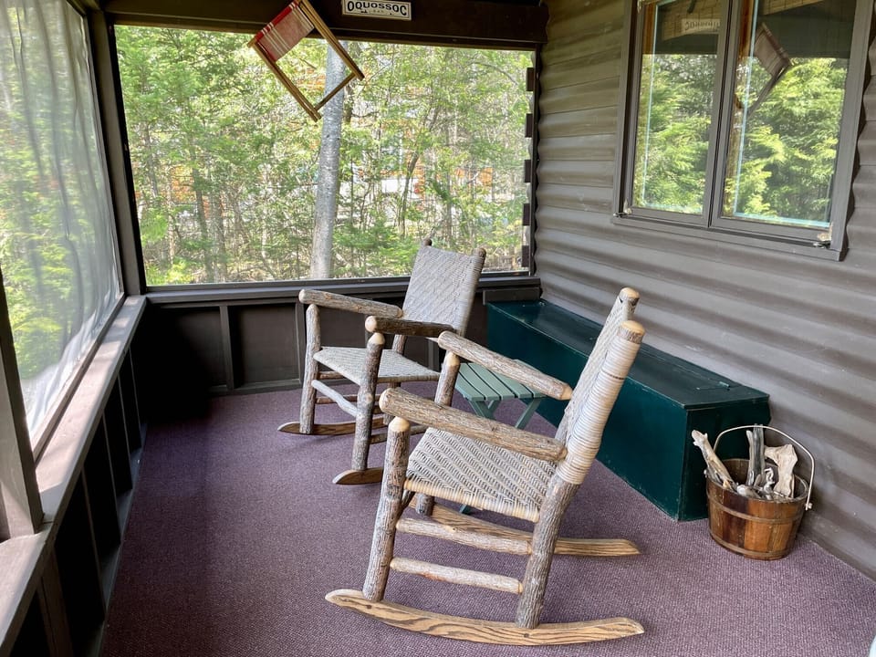 Rocking Chairs on screened in  porch
