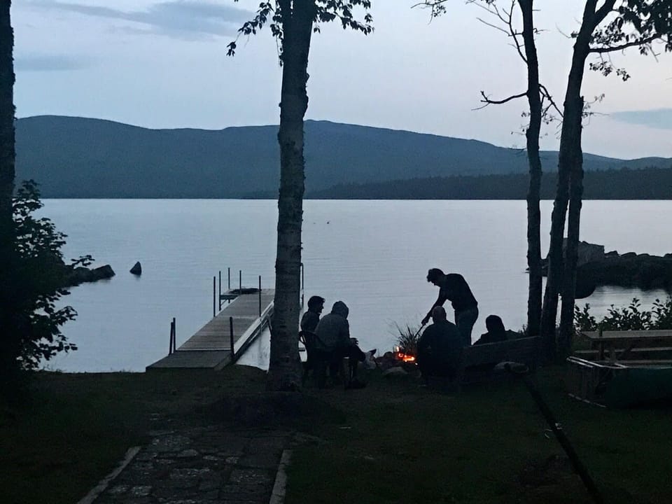 Enjoy nights gathered around the lake side fire pit