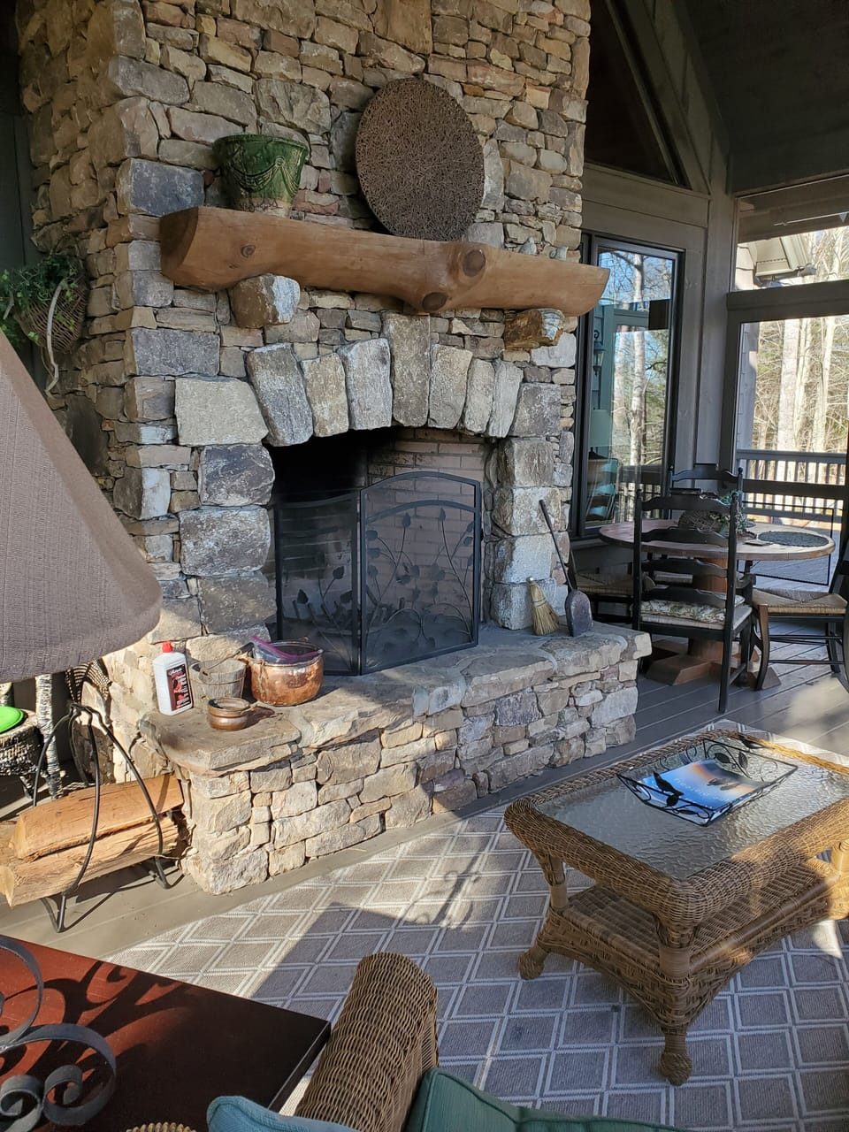 Screen Porch Fireplace
