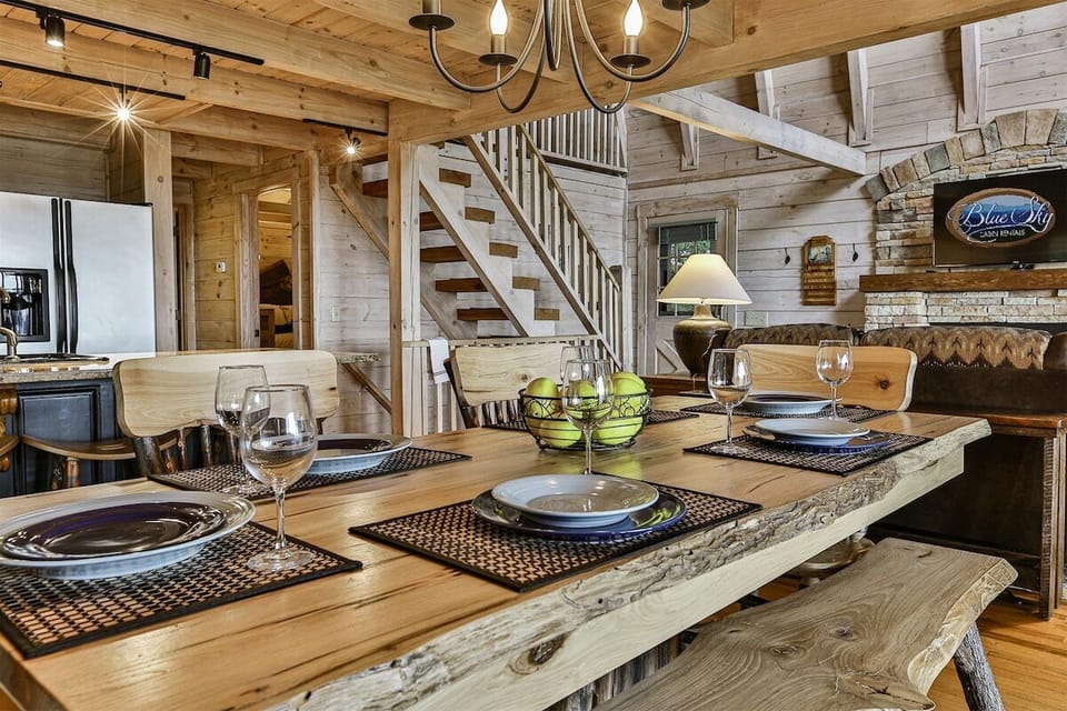 Open floor plan overlooking living area