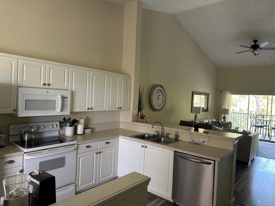 Kitchen looking toward dining, living and lanai.