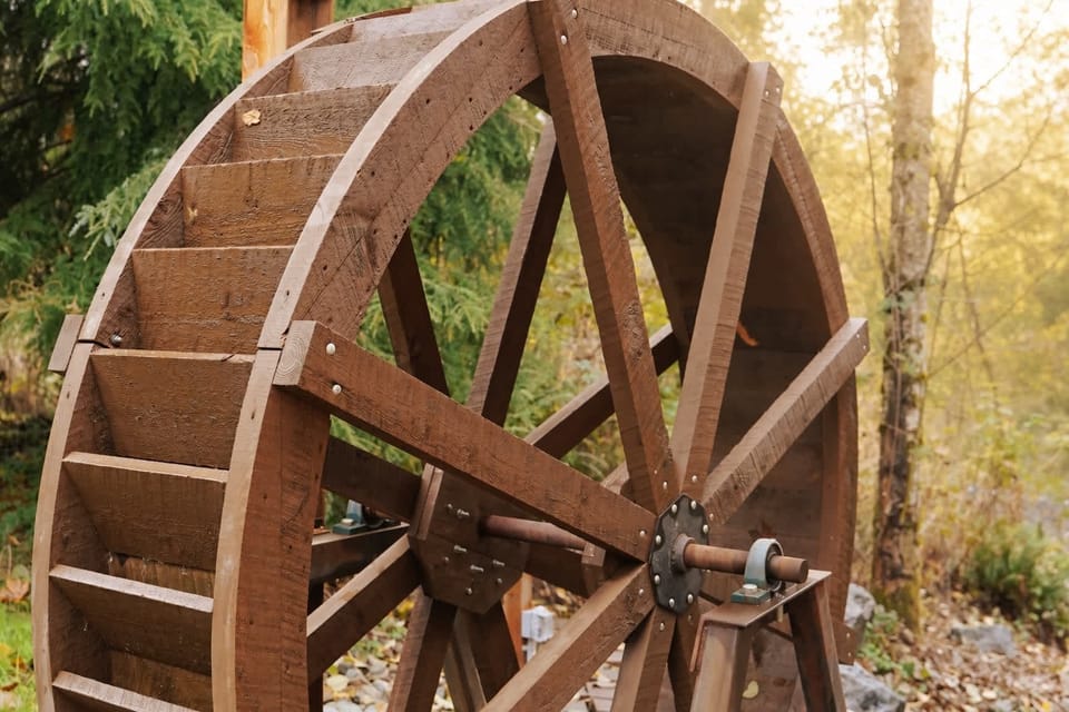 Huge waterwheel stands over 10ft high! 