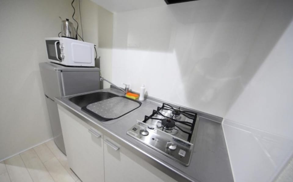 Apartment | Private kitchen | Fridge, microwave, stovetop, electric kettle