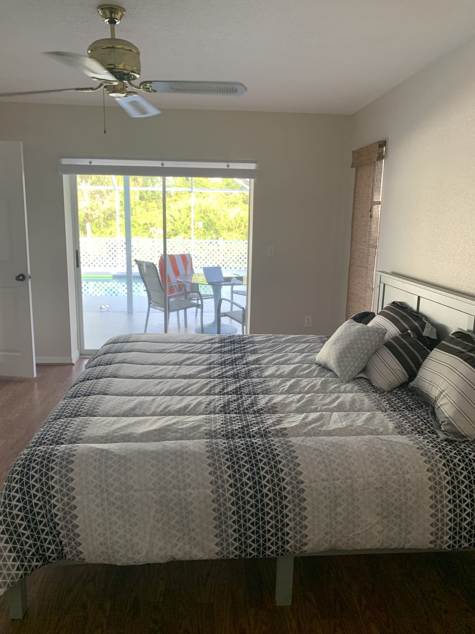 Master bed patio door 
