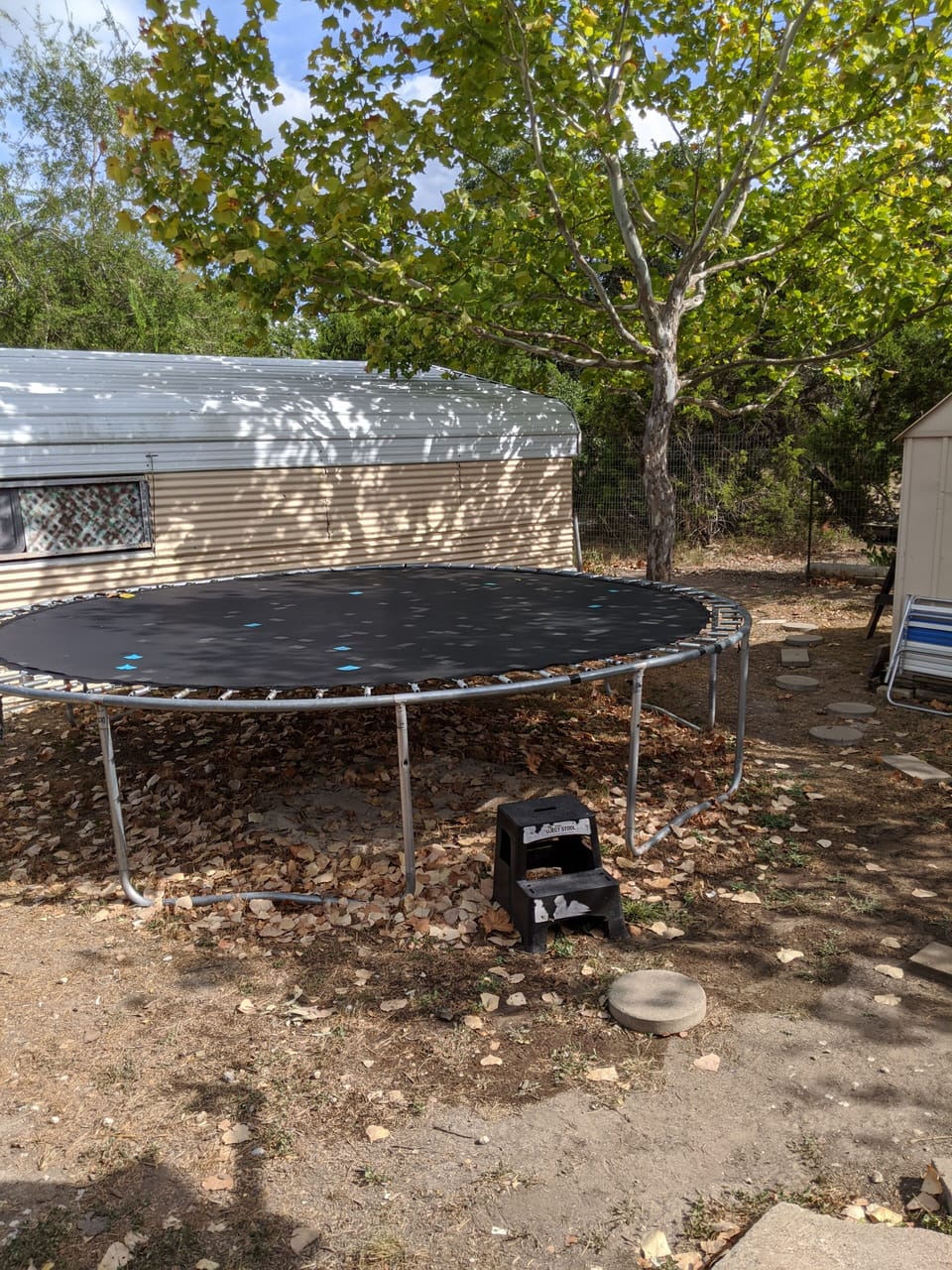 Enjoy the 14 foot trampoline during your stay just be careful.