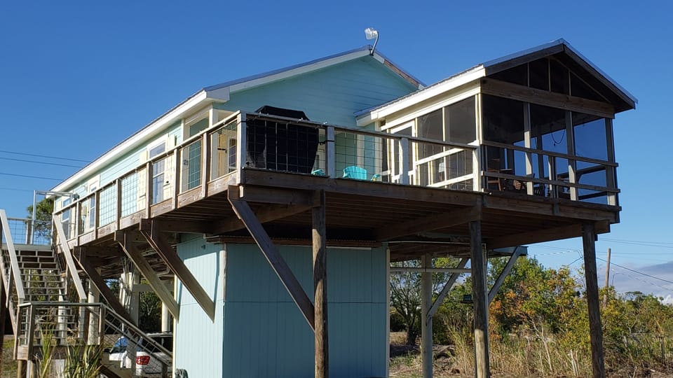 Outdoor deck for amazing stargazing and raised views of the marsh and lake