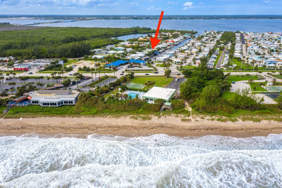 Walk across street to the beach.
