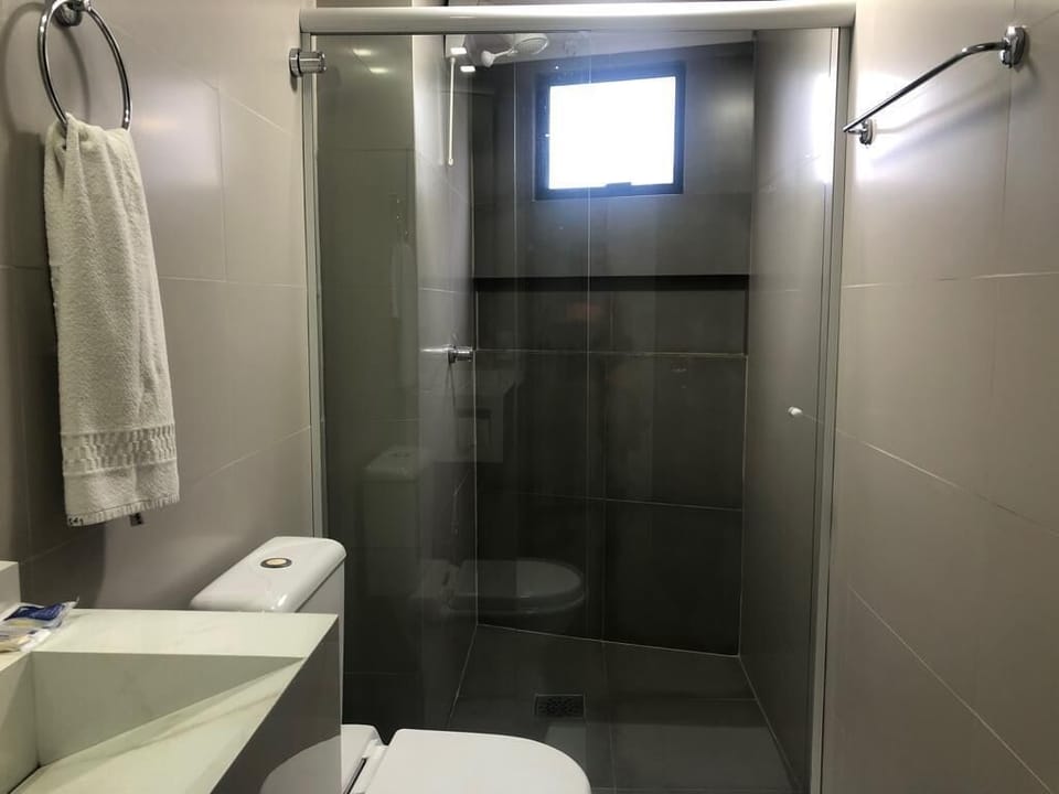Shower, hair dryer (on request), towels, soap