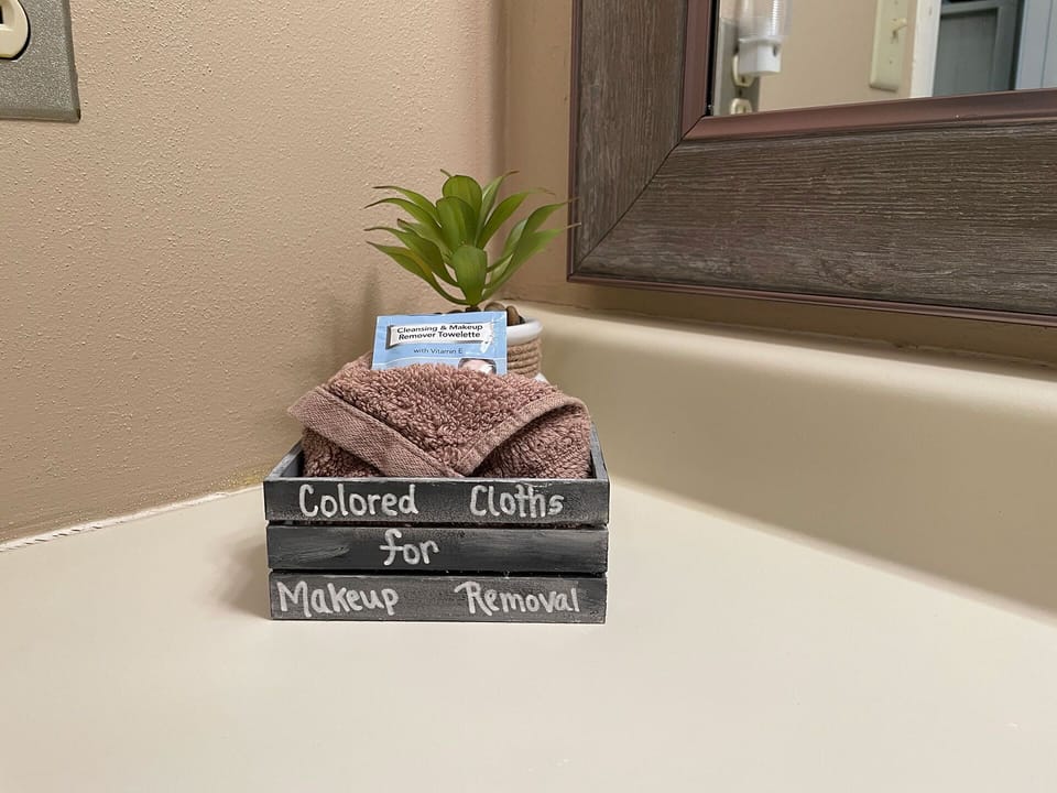 Makeup Cloths / Both Bathrooms