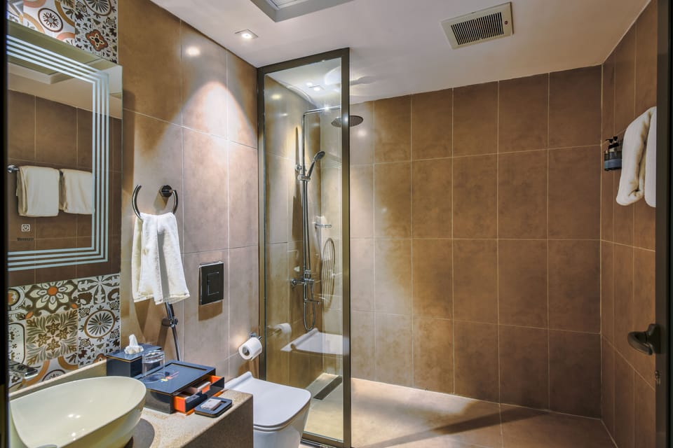 Bathrobes, slippers, towels