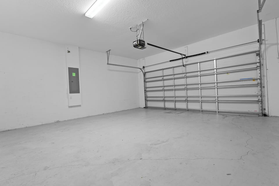 Your private garage offers secure parking with automatic door opener for convenient vehicle storage during your stay.
