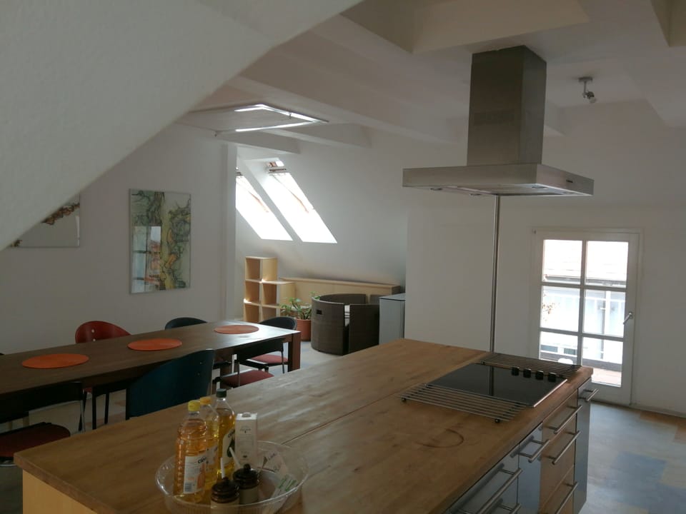 Fridge, microwave, stovetop, cookware/dishes/utensils