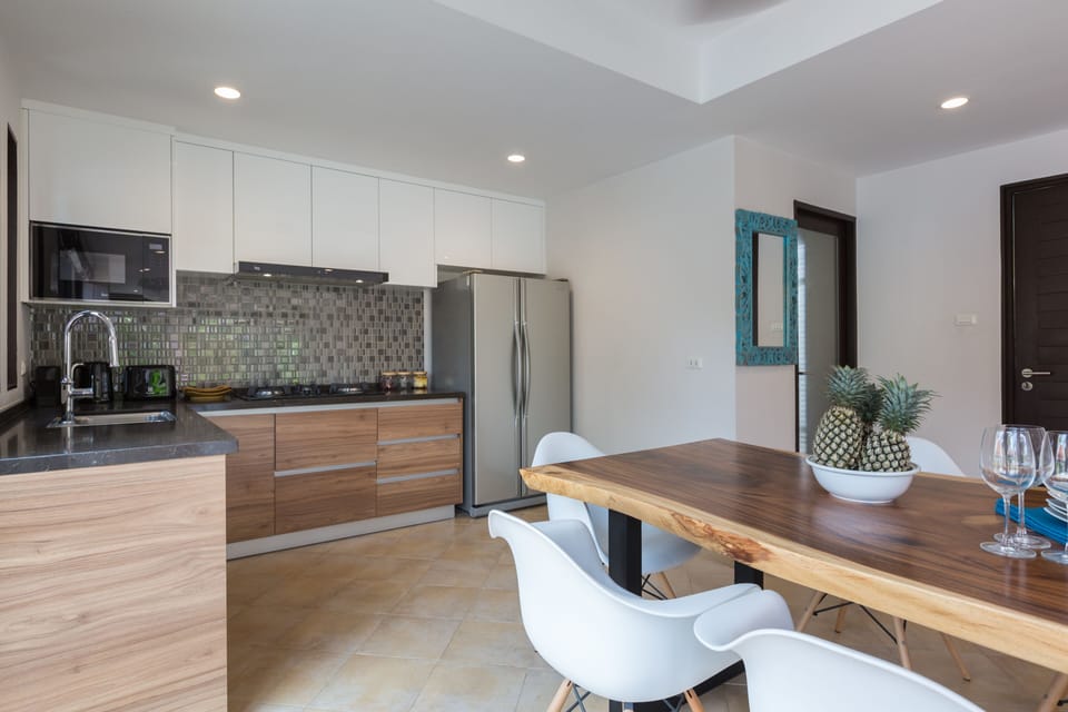 Villa, 3 Bedrooms | Private kitchen | Coffee/tea maker, full-size fridge, microwave, stovetop