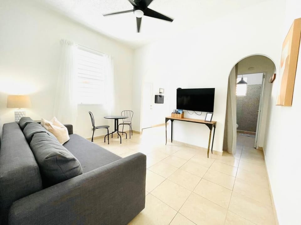Nice living area with sofabed pullout which sleeps one 