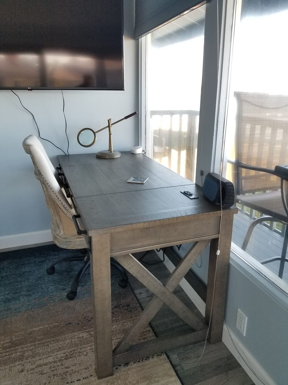 desk in the master bedroom