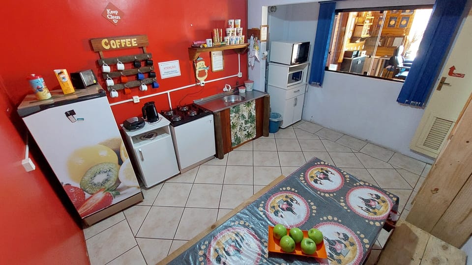 Fridge, microwave, oven, toaster