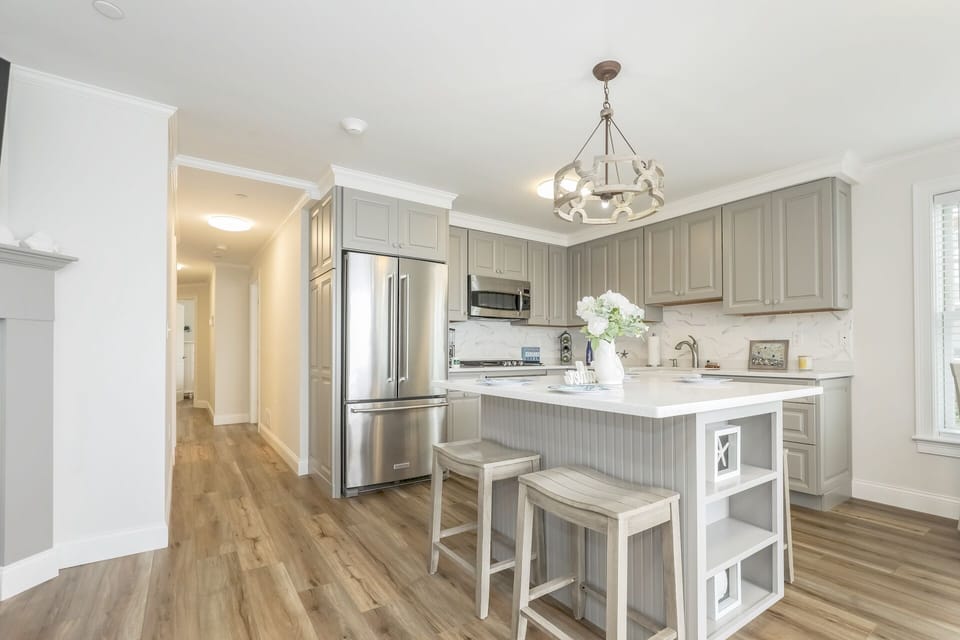 Kitchen looking down the hallway - 405 Old Wharf Road-Dennisport Cape Cod- New England Vacation Rentals