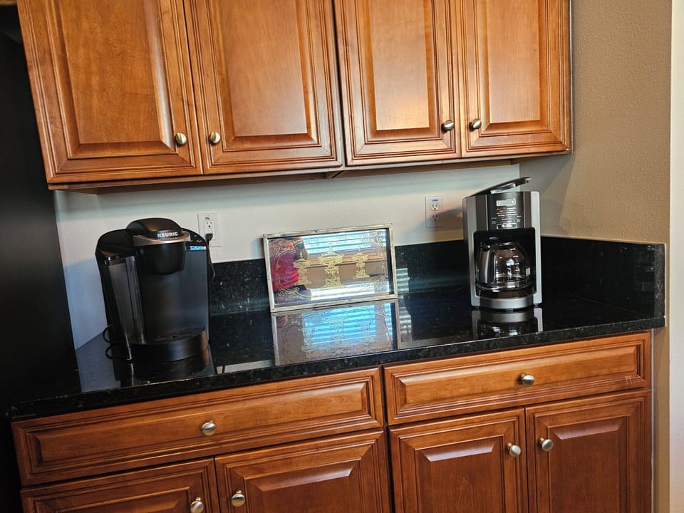 Make your morning Coffee with the Keurig or Drip Coffee Maker.