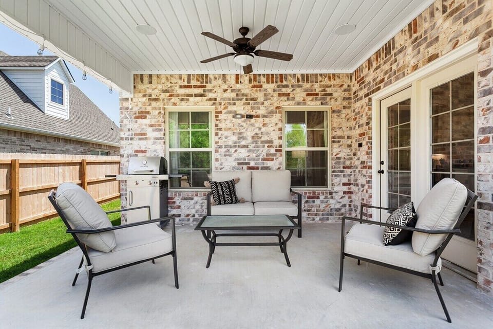 Or enjoy the outdoors under or fully covered and furnished patio.