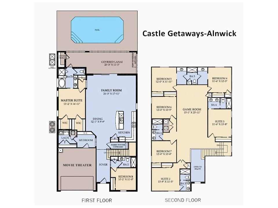 Floor Plan (Following bedrooms & bathrooms are labeled per this plan)