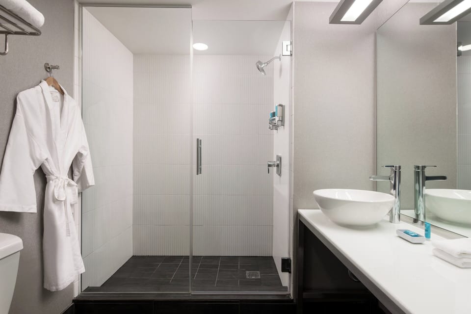 Free toiletries, hair dryer, towels