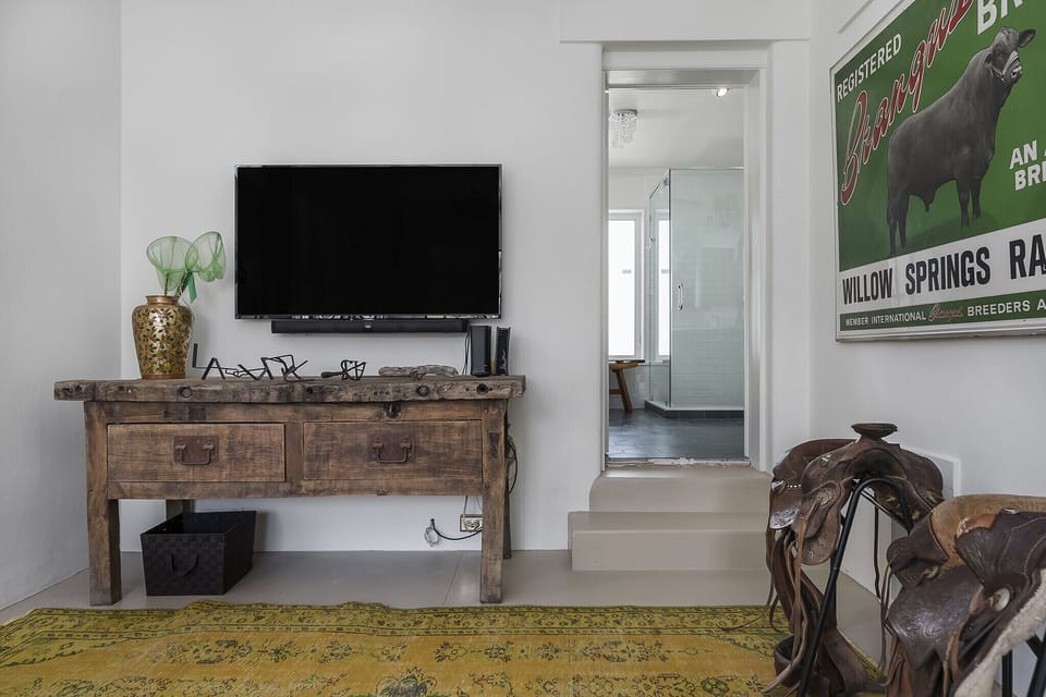 Large TV for listening to music, getting caught up on social media, and movies