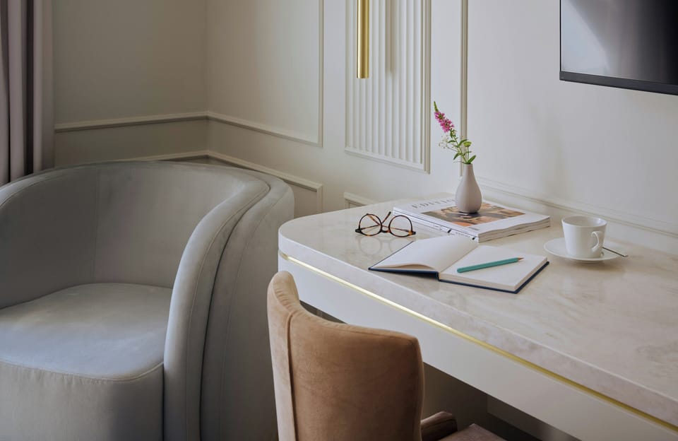 In-room safe, desk, laptop workspace, blackout drapes