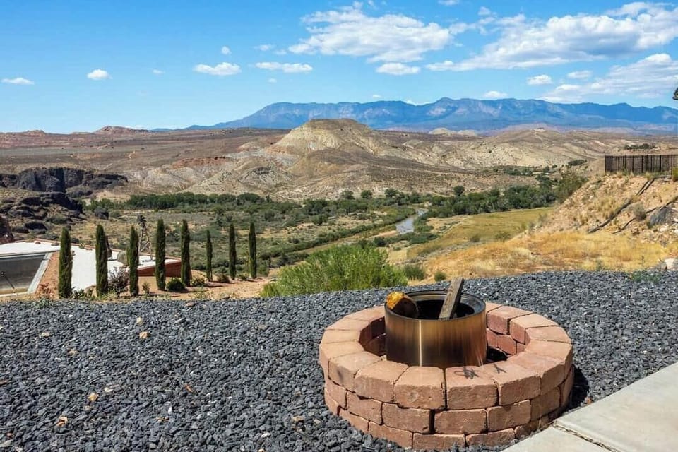 New construction is going on next door taking up part of the view of the river. You can still see the mountain range posted in the one picture with the empty lot. 