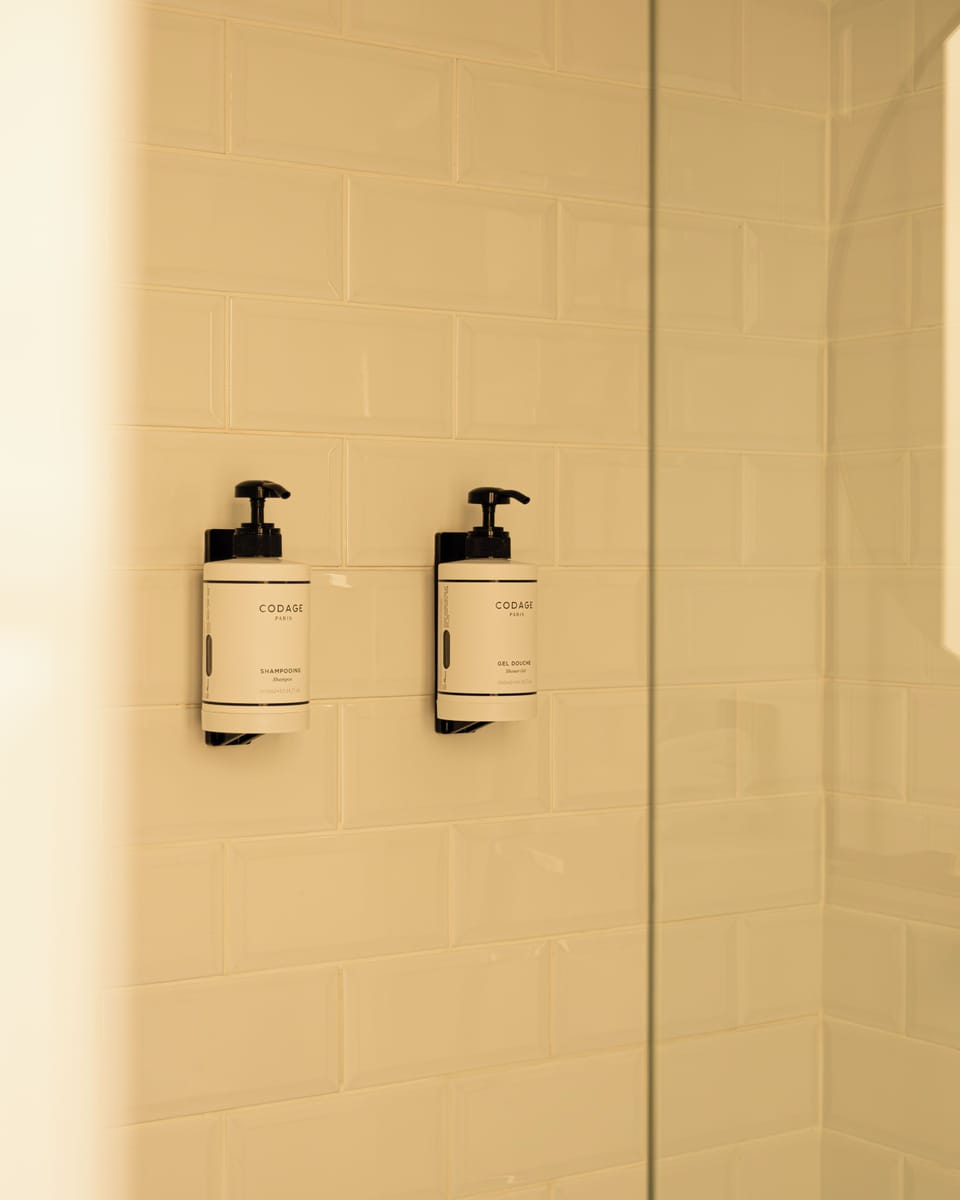 Free toiletries, hair dryer, towels, soap