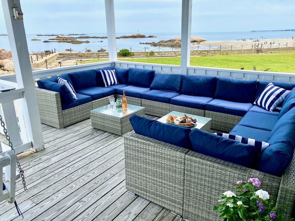 Enjoy spacious outdoor seating with sun or shade and spectacular views.