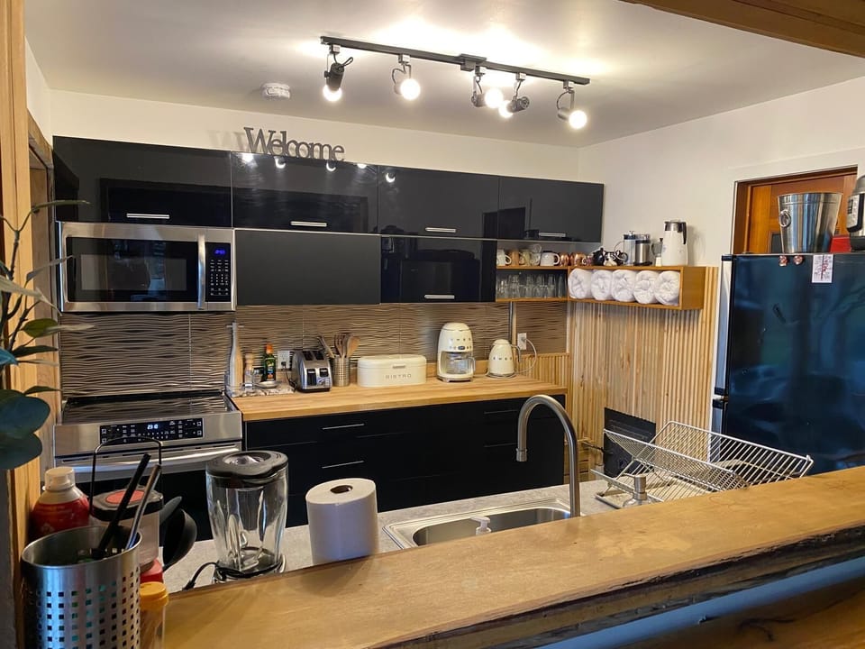 View of kitchen from dining room