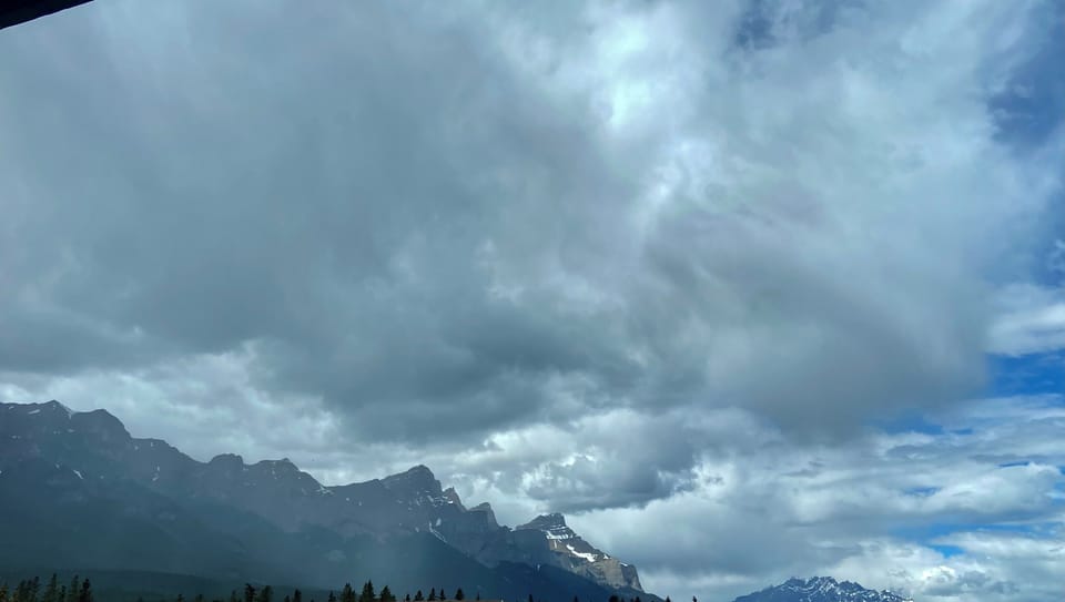 RUNDLE MOUNTAIN RANGE from the living room