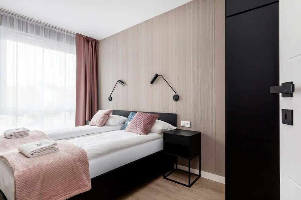 Cozy bedroom in the apartment. 