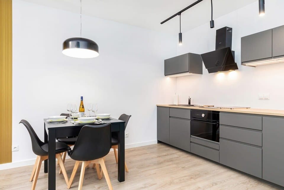 Kitchenette with dining table. 