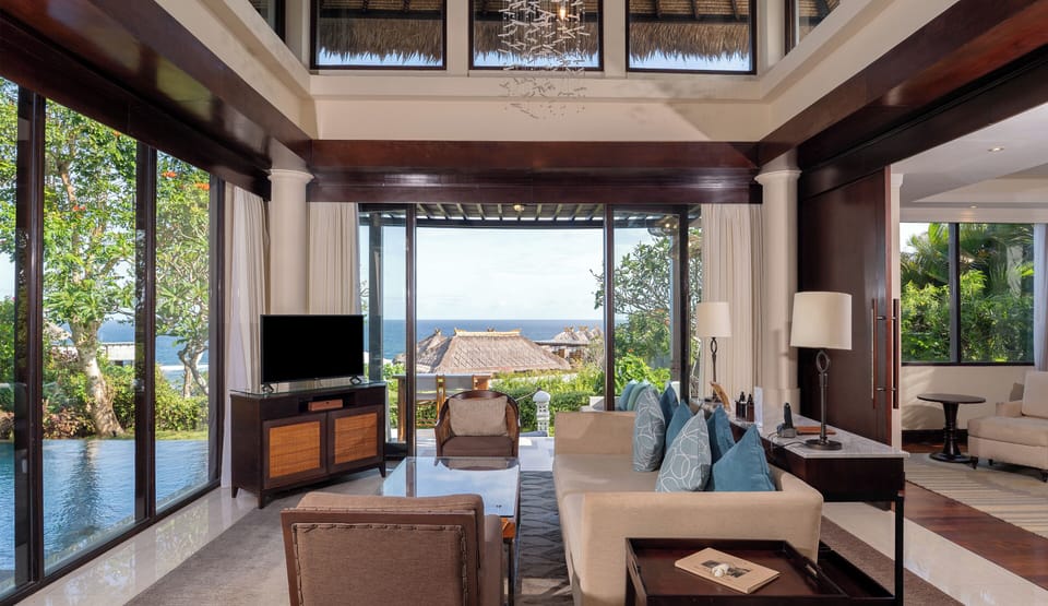 Villa, 2 Bedrooms, Private Pool, Ocean View | Living area | 42-inch LCD TV with satellite channels, TV, DVD player