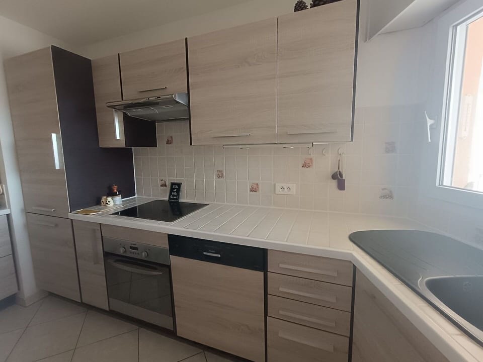 Countertop, Kitchen, Cabinetry, Flooring, Kitchen Appliance, Interior Design, Wood, Major Appliance, Sink, Floor