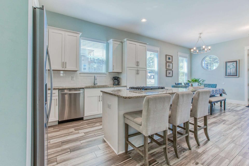Open concept kitchen and dining area with plenty of space