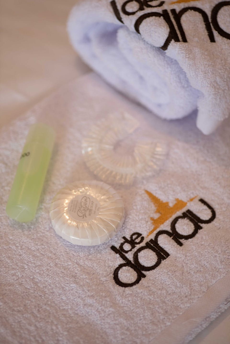 Shower, free toiletries, slippers, towels