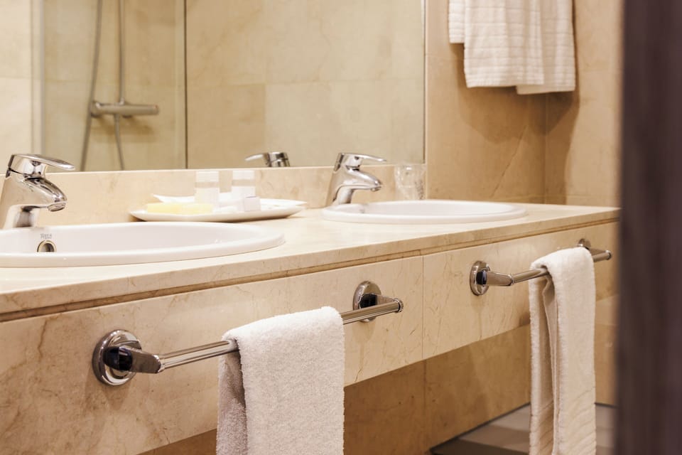 Free toiletries, hair dryer, towels