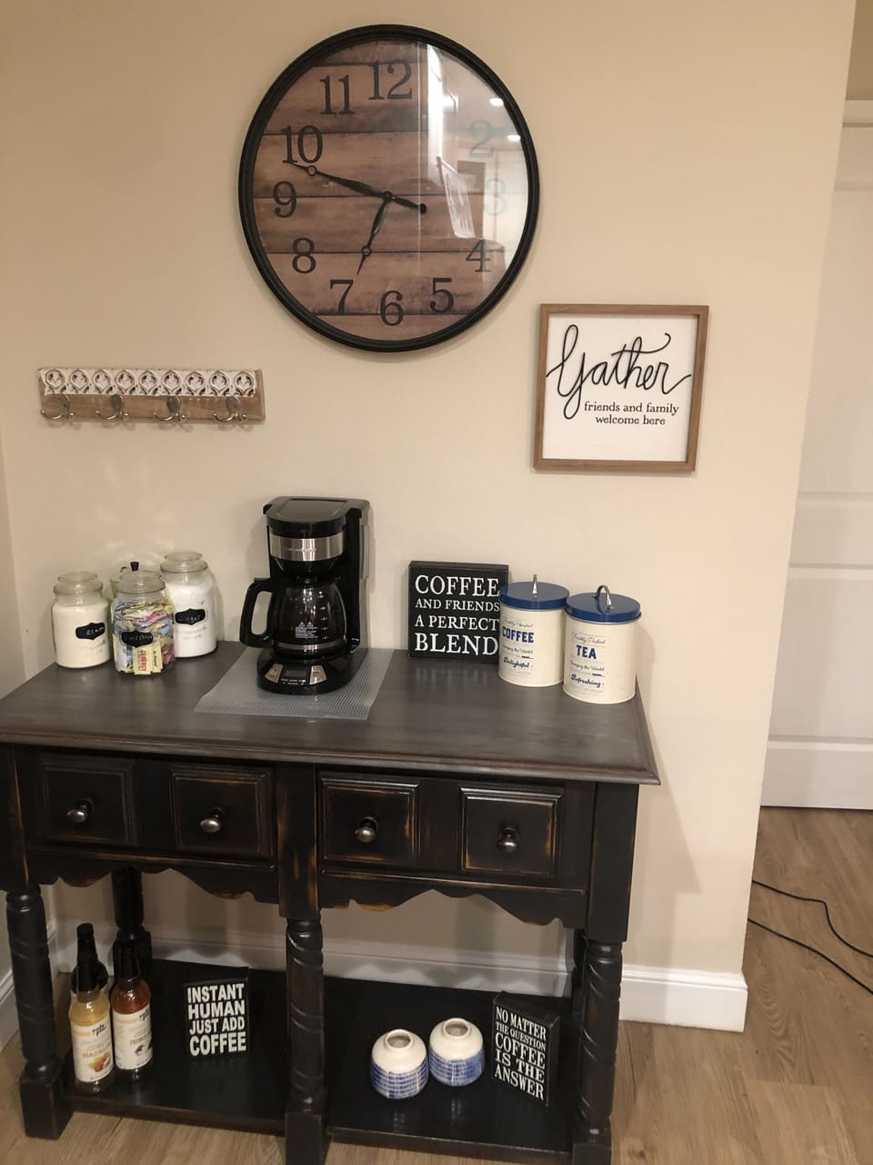 Stocked coffee bar- help yourselves