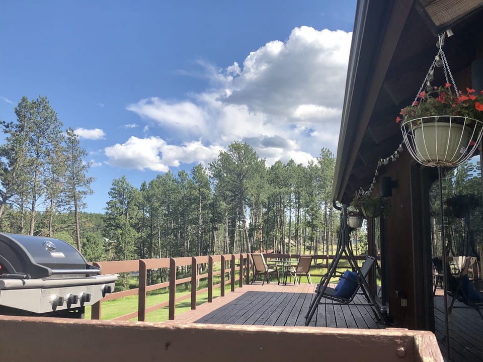 Large, wrap around front deck to grill and relax 