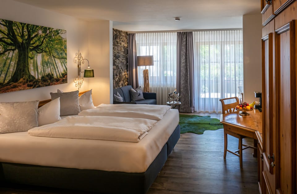 Comfort Double Room, Non Smoking, Garden View | Premium bedding, desk, blackout drapes, iron/ironing board