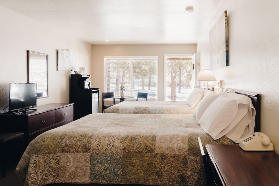 Deluxe Room, 2 Queen Beds | Iron/ironing board (on request), WiFi (free), bed sheets