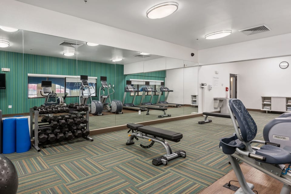 Keep up your fitness routine at the gym.