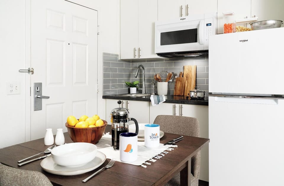 Fridge, microwave, stovetop, freezer